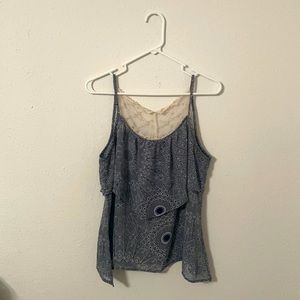 Decorative Spaghetti Strap Top with Lace Detail